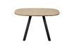 Miniatuur Tafel 130x130 in beige massieve eik met vierkante poten Tablo 5