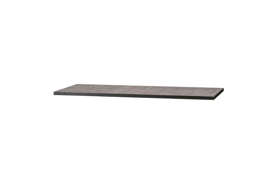 Het Tablo tafelblad is gemaakt van gerecycled teakhout en bruin metaal en weegt 26,3 kg