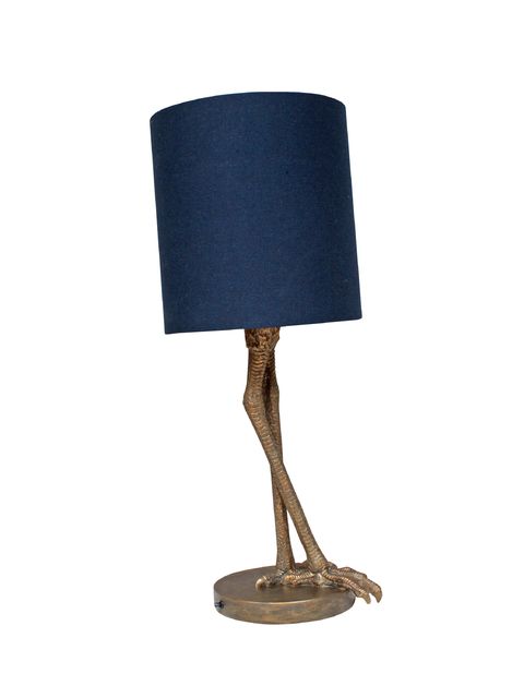 De Anda tafellamp biedt een zeer klassieke en veelzijdige donkerblauwe cilindrische lampenkap
