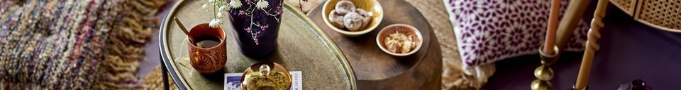 Benadrukte materialen Taïs bruin mango voetstuk tafel