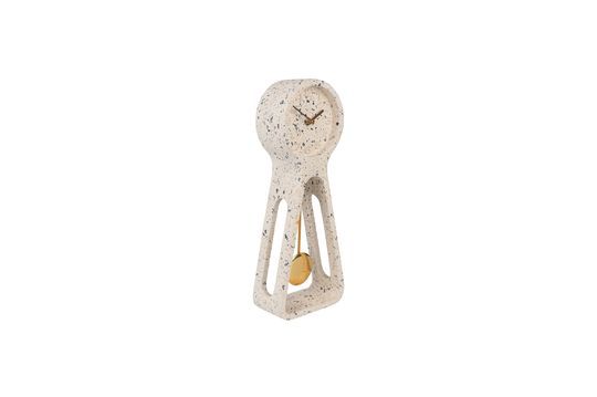 Tijd terrazzo slingerklok wit