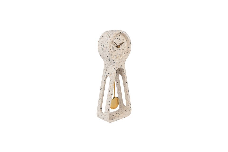 Tijd terrazzo slingerklok wit - 8