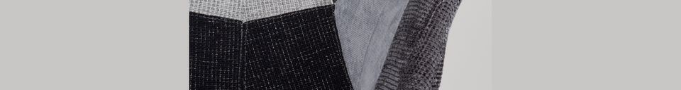 Benadrukte materialen Twaalf Grijze Patchwork fauteuil