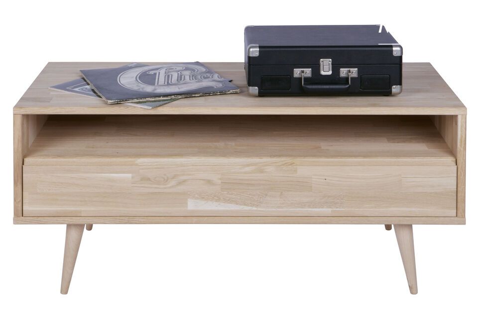 Het WOOD Tygo massief eiken tv-meubel is de perfecte keuze voor liefhebbers van retrostijl