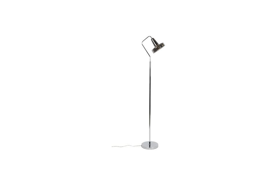 Met zijn hoogte van 160 cm en royale afmetingen past deze vloerlamp van grijs glas harmonieus in