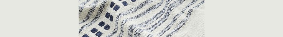 Benadrukte materialen Wit en blauw gefranjerde deken Alca