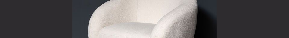 Benadrukte materialen Witte stoffen fauteuil Oxygène