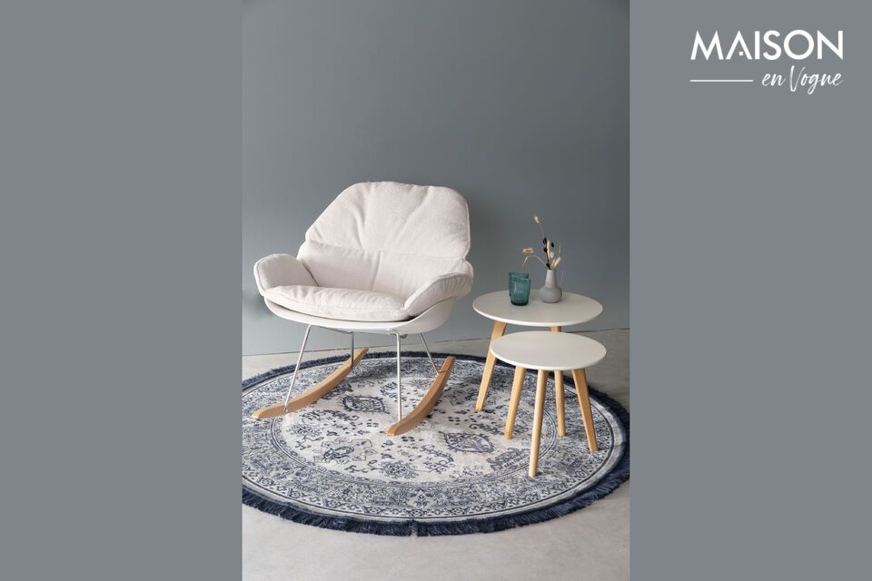 Ontdek comfort en elegantie met onze witte stoffen fauteuil Rocky