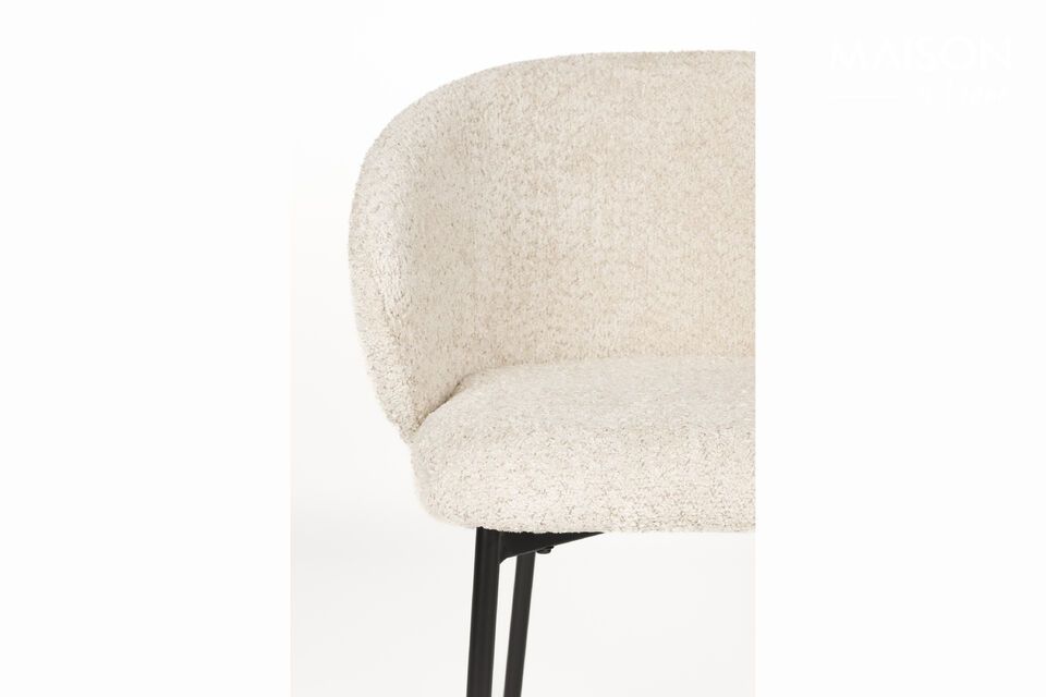 Witte stoffen stoel Ayle - 8