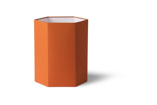 Zeshoekige Maltat oranje jute lampenkap maat M