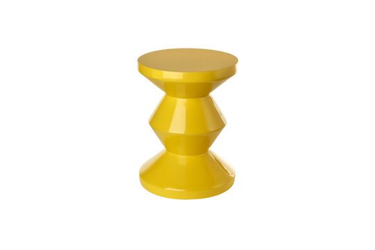 Zig Zag geel polyester bijzettafeltje Productfoto