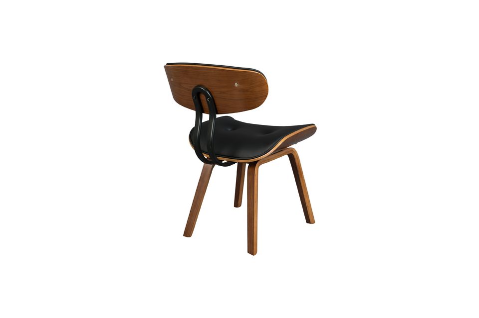 Zwart Hout bruine en zwarte stoel - 12
