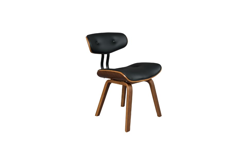 Zwart Hout bruine en zwarte stoel - 10