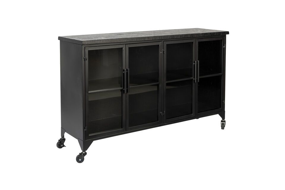 Ontdek de tijdloze elegantie van het zwarte houten dressoir Ferre
