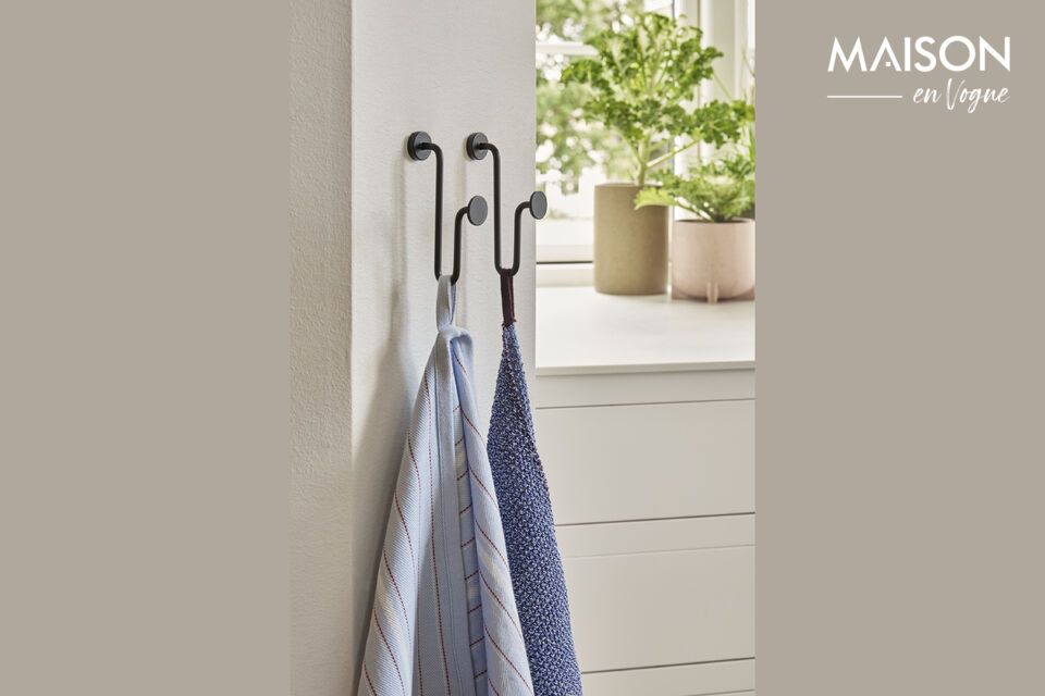 De Swing zwarte metalen haak combineert minimalistisch design met maximale functionaliteit