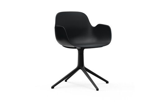 Zwarte draaibare fauteuil Form Productfoto