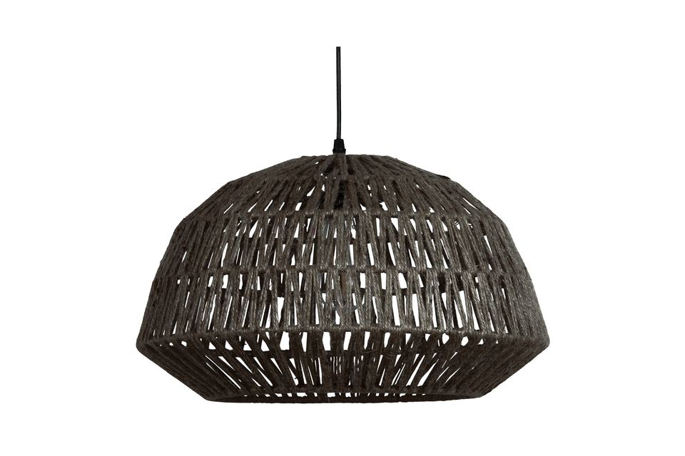 Zwarte jute lamp Kace Woood