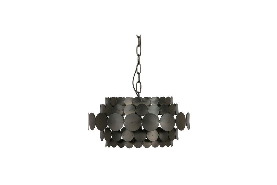 Zwarte metalen lamp supension Khaki Woood