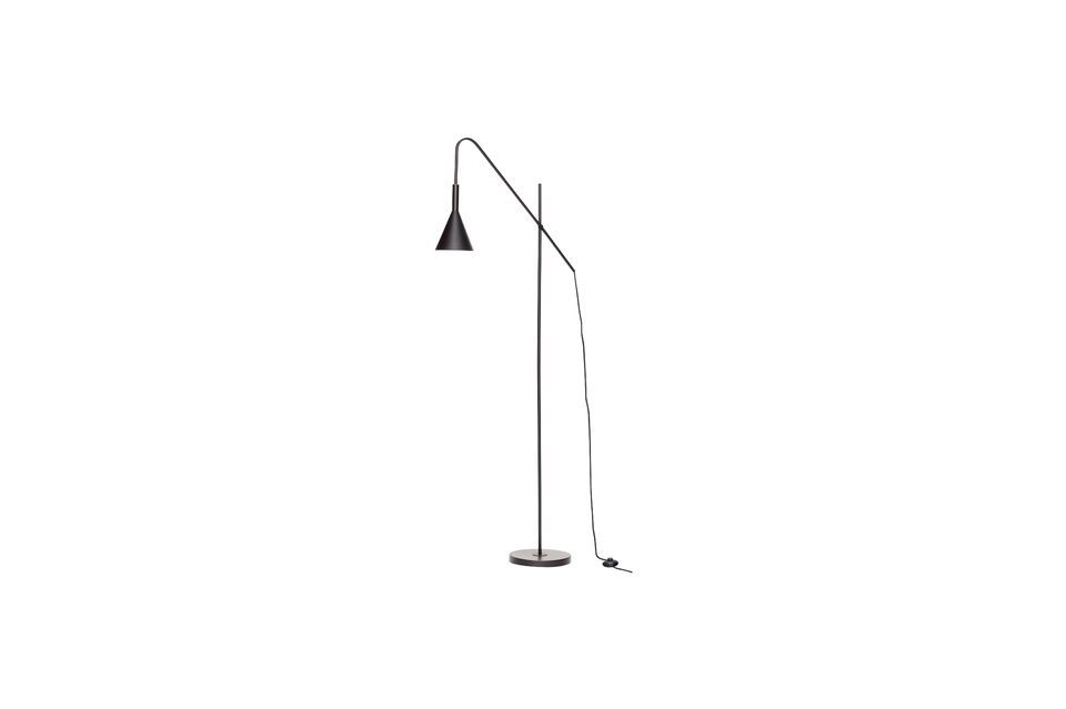 Zwarte metalen vloerlamp Corde Hübsch