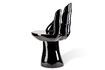 Miniatuur Zwarte polyester stoel Hand 2